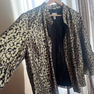 Chico’s 3 Metallic Open Cardigan. Wide Sleeve 3/4.